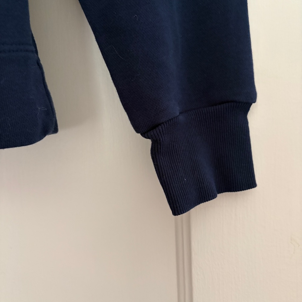 LOFT Navy Ruffle Shoulder Sweatshirt - Picture 3 of 5